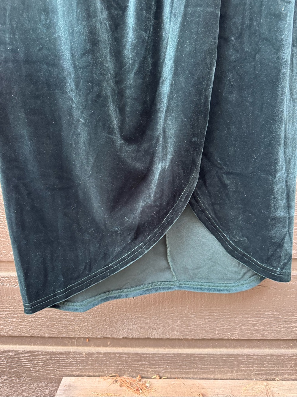Lulus I’m Enchanted Off-Shoulder Emerald Green Velvet Slit Dress M - Picture 10 of 13